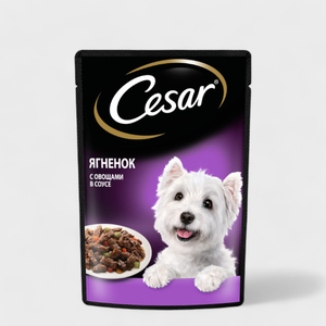 Влажный корм «Cesar» для взрослых собак, с ягненком и овощами в соусе, 85 г Влажный корм «Cesar» для взрослых собак, с ягненком и овощами в соусе, 85 г
