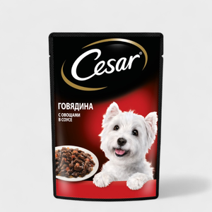 Влажный корм «Cesar» для взрослых собак, с говядиной и овощами в соусе, 85 г Влажный корм «Cesar» для взрослых собак, с говядиной и овощами в соусе, 85 г