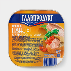 Паштет печеночный нежный с куриной печенью «Главпродукт», 95 г Паштет печеночный нежный с куриной печенью «Главпродукт», 95 г