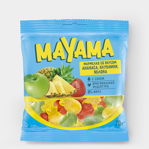 «Mayama», мармелад жевательный в форме ягод и фруктов, 70 г «Mayama», мармелад жевательный в форме ягод и фруктов, 70 г