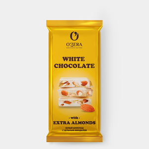 «O'Zera», шоколад White and Extra Almond, 90 г «O'Zera», шоколад White and Extra Almond, 90 г