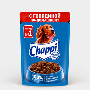 Корм консервированный полнорационный «Chappi» для взрослых собак с добавлением говядины «Сытный мясной обед» Говядина по-домашнему, 85 г Корм консервированный полнорационный «Chappi» для взрослых собак с добавлением говядины «Сытный мясной обед» Говядина по-домашнему, 85 г