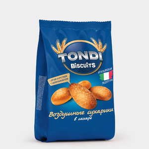 «Tondi», воздушные сухарики в сахаре с молочным вкусом, 94 г