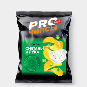 «PRO-Чипсы», чипсы со вкусом сметаны и лука, произведены из свежего картофеля, 60 г «PRO-Чипсы», чипсы со вкусом сметаны и лука, произведены из свежего картофеля, 60 г