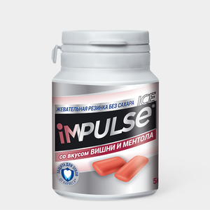 «Impulse ICE», жевательная резинка со вкусом вишни и ментола, 56 г