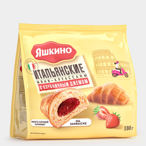 «Яшкино», мини-круассаны с клубничным джемом, 180 г