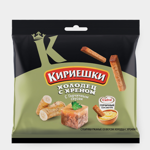 «Кириешки», сухарики со вкусом холодца с хреном и горчичным соусом «Calve», 85 г