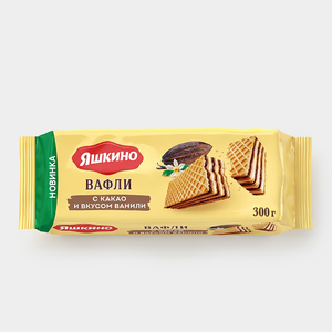 «Яшкино», вафли с какао и вкусом ванили, 300 г