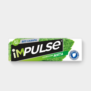«Impulse», жевательная резинка со вкусом «Мята», без сахара, 14 г