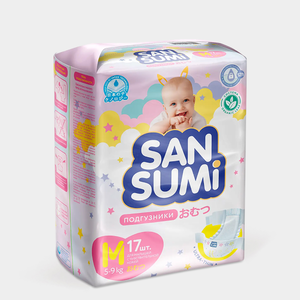 Подгузники, размер M (5-9 kg) «Sansumi», 520 г Подгузники, размер M (5-9 kg) «Sansumi», 520 г