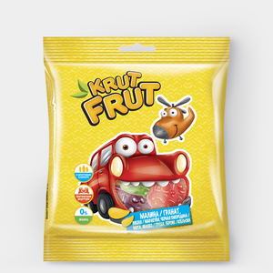 «KrutFrut», мармелад жевательный в форме машинок, 70 г «KrutFrut», мармелад жевательный в форме машинок, 70 г