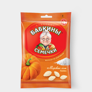 «Бабкины семечки», семечки тыквы отборные, жареные, с морской солью, 70 г «Бабкины семечки», семечки тыквы отборные, жареные, с морской солью, 70 г