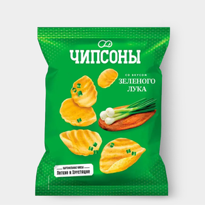 «Чипсоны», чипсы со вкусом зелёного лука, 40 г «Чипсоны», чипсы со вкусом зелёного лука, 40 г
