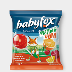 «BabyFox», карамель на палочке «Кислый бум», 113 г «BabyFox», карамель на палочке «Кислый бум», 113 г