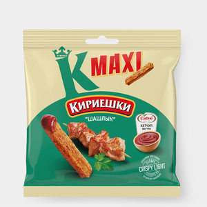 «Кириешки Maxi», сухарики со вкусом «Шашлык» и с кетчупом «Calve», 75 г «Кириешки Maxi», сухарики со вкусом «Шашлык» и с кетчупом «Calve», 75 г