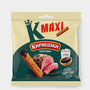 «Кириешки Maxi», сухарики со вкусом «Ростбиф» и с соусом терияки «Calve», 75 г «Кириешки Maxi», сухарики со вкусом «Ростбиф» и с соусом терияки «Calve», 75 г