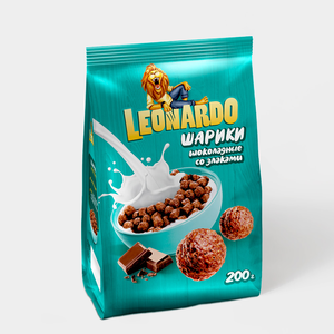 «Leonardo», готовый завтрак «Шоколадные шарики», 200 г «Leonardo», готовый завтрак «Шоколадные шарики», 200 г
