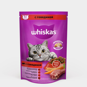 Сухой полнорационный корм «Whiskas» подушечки с паштетом, говядина, 350 г Сухой полнорационный корм «Whiskas» подушечки с паштетом, говядина, 350 г