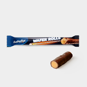 «BabyFox», конфеты Wafer Rolls с начинкой с солёной карамелью (коробка 1,5 кг)