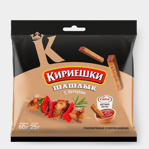 «Кириешки», сухарики со вкусом шашлыка и кетчупом  «Calve», 85 г