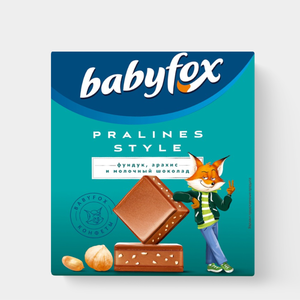 «BabyFox», шоколадные конфеты Pralines Style фундук, арахис и молочный шоколад, 90 г «BabyFox», шоколадные конфеты Pralines Style фундук, арахис и молочный шоколад, 90 г