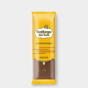 «Bottega del Sole», макаронные изделия «Спагетти», цельнозерновые, 500 г