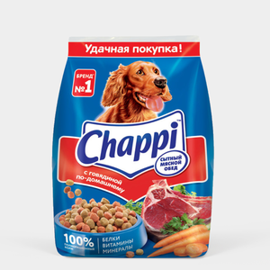 Сухой корм для собак «Chappi» «Сытный мясной обед», Говядина по-домашнему с овощами и травами, 600 г Сухой корм для собак «Chappi» «Сытный мясной обед», Говядина по-домашнему с овощами и травами, 600 г