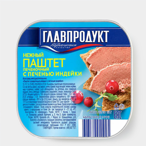 Паштет печеночный  нежный с печенью индейки «Главпродукт», 95 г