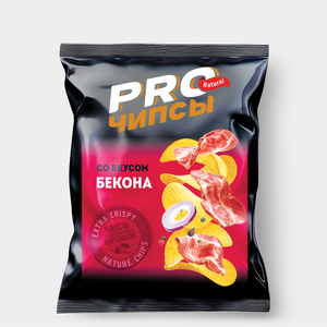 «PRO-Чипсы», чипсы со вкусом бекона, произведены из свежего картофеля, 150 г «PRO-Чипсы», чипсы со вкусом бекона, произведены из свежего картофеля, 150 г