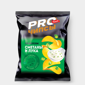 «PRO-Чипсы», чипсы со вкусом сметаны и лука, произведены из свежего картофеля, 150 г «PRO-Чипсы», чипсы со вкусом сметаны и лука, произведены из свежего картофеля, 150 г