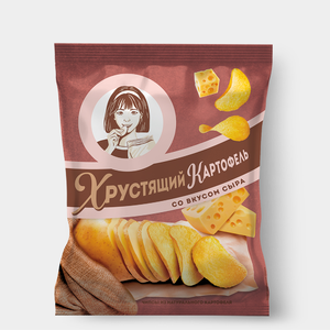«Хрустящий картофель», чипсы со вкусом сыра, произведены из свежего картофеля, 160 г