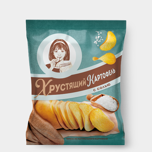 «Хрустящий картофель», чипсы с солью, произведены из свежего картофеля, 70 г