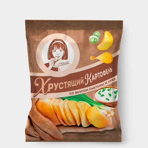 «Хрустящий картофель», чипсы со вкусом сметаны и лука, произведены из свежего картофеля, 70 г «Хрустящий картофель», чипсы со вкусом сметаны и лука, произведены из свежего картофеля, 70 г
