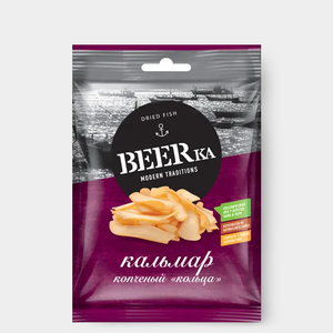 «Beerka», кольца кальмара копчёные, 70 г «Beerka», кольца кальмара копчёные, 70 г