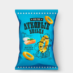 «Mini Free», луковые кольца со вкусом лосося в сливочном соусе, 45 г «Mini Free», луковые кольца со вкусом лосося в сливочном соусе, 45 г