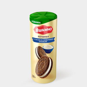 «Яшкино», печенье с какао и сливочным кремом, 220 г