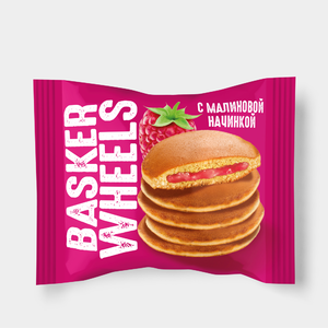 «Basker Wheels», панкейк с желейной начинкой со вкусом малины, 36 г