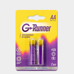 Батарейки алкалиновые «G-runner» AA/LR6, 1,5 V, в блистере 2 батарейки