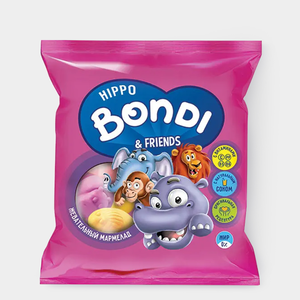 «HIPPO BONDI & FRIENDS», мармелад жевательный в форме половинок животных, 100 г «HIPPO BONDI & FRIENDS», мармелад жевательный в форме половинок животных, 100 г
