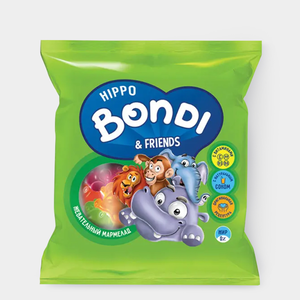 «HIPPO BONDI & FRIENDS», мармелад жевательный с соком ягод и фруктов, 30 г