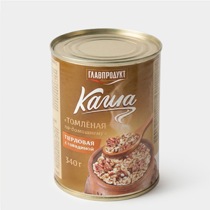 Каша перловая с говядиной «Томлёная по-домашнему» «Главпродукт», 340 г