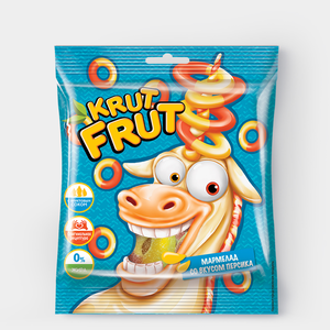 «KrutFrut», мармелад жевательный «Колечки со вкусом персика», 70 г «KrutFrut», мармелад жевательный «Колечки со вкусом персика», 70 г