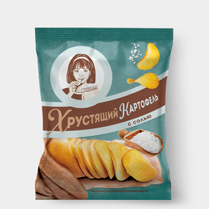 «Хрустящий картофель», чипсы с солью, произведены из свежего картофеля, 40 г
