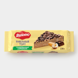 «Яшкино», торт вафельный с орехом, глазированный, 250 г