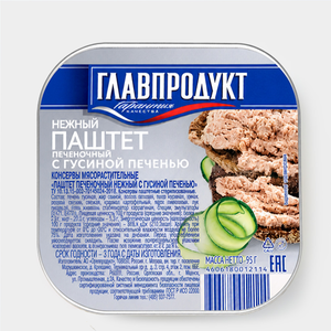 Паштет печеночный нежный с гусиной печенью «Главпродукт», 95 г Паштет печеночный нежный с гусиной печенью «Главпродукт», 95 г