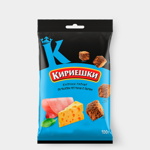 «Кириешки», сухарики со вкусом ветчины и сыра, 100 г