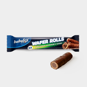 «BabyFox», трубочки Wafer Rolls с ореховой начинкой и какао, 16 г