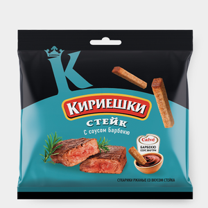 «Кириешки», сухарики со вкусом стейка и соусом барбекю «Calve», 85 г