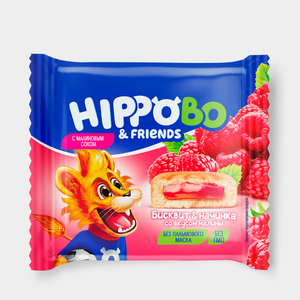«HIPPO BONDI & FRIENDS», пирожное с начинкой со вкусом малины, 32 г