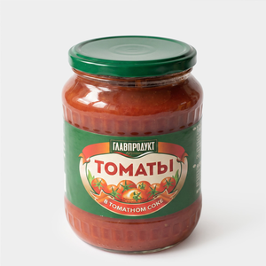 Томаты неочищенные в томатном соке «Главпродукт», 680 г